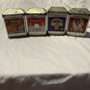 Retro Tin Canister Set - Silver